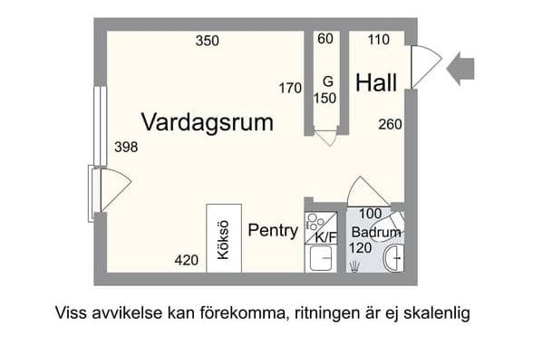 Ljus etta i Mölndal nära centrum